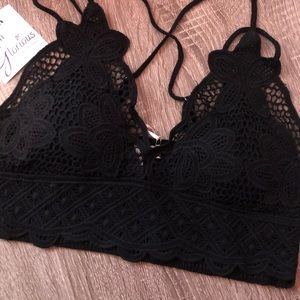 Black cross back bralette